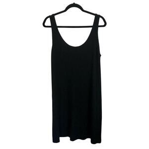 VTG DKNY Donna Karan New York Essentials Black Tank Dress Wool Blend Size Large